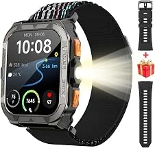 Blackview Relógio Inteligente Smartwatch Militar com GPS, Até 100 Dias, Tela 1.91", ChatGPT IA, Lanterna LED, Bússola, 170+ Modos Esportivos, Chamadas Bluetooth, IP68, Compatível iOS/Android