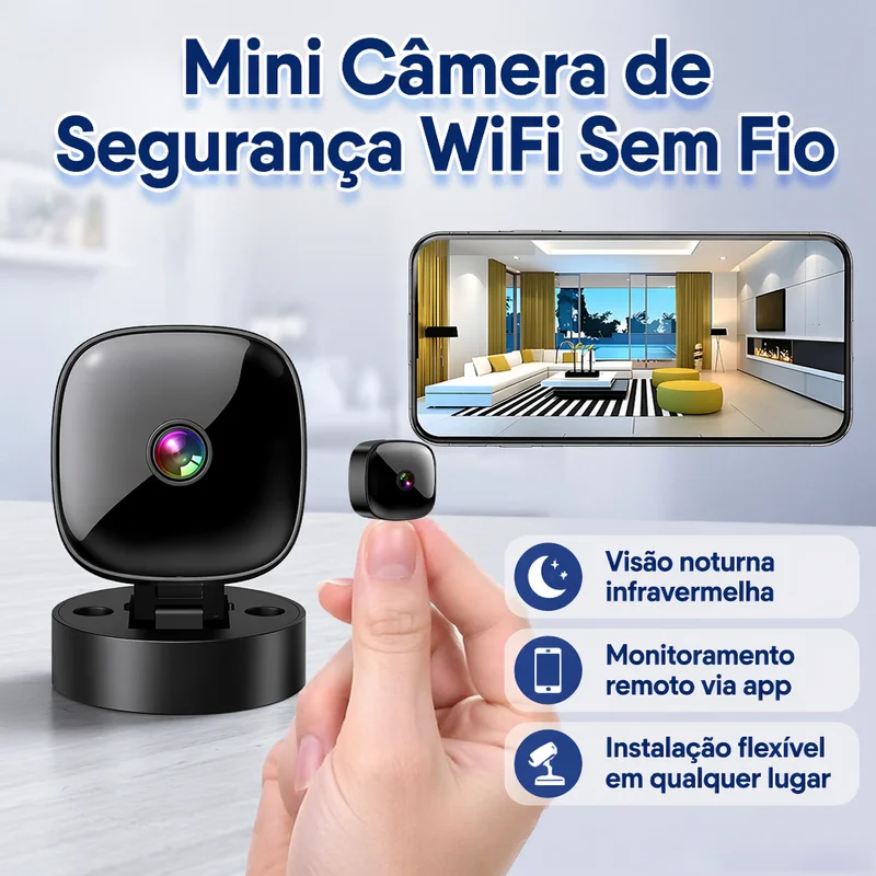 Babá Eletrônica WiFi 1080P HD Monitor de Bebê com Visão Noturna Áudio Bidirecional Detecção de Movimento