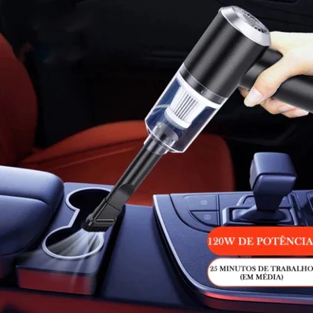 Mini Aspirador de Pó Portátil Automotivo Casa Sem Fio 3 em 1 Potente 6000Pa Recarregável