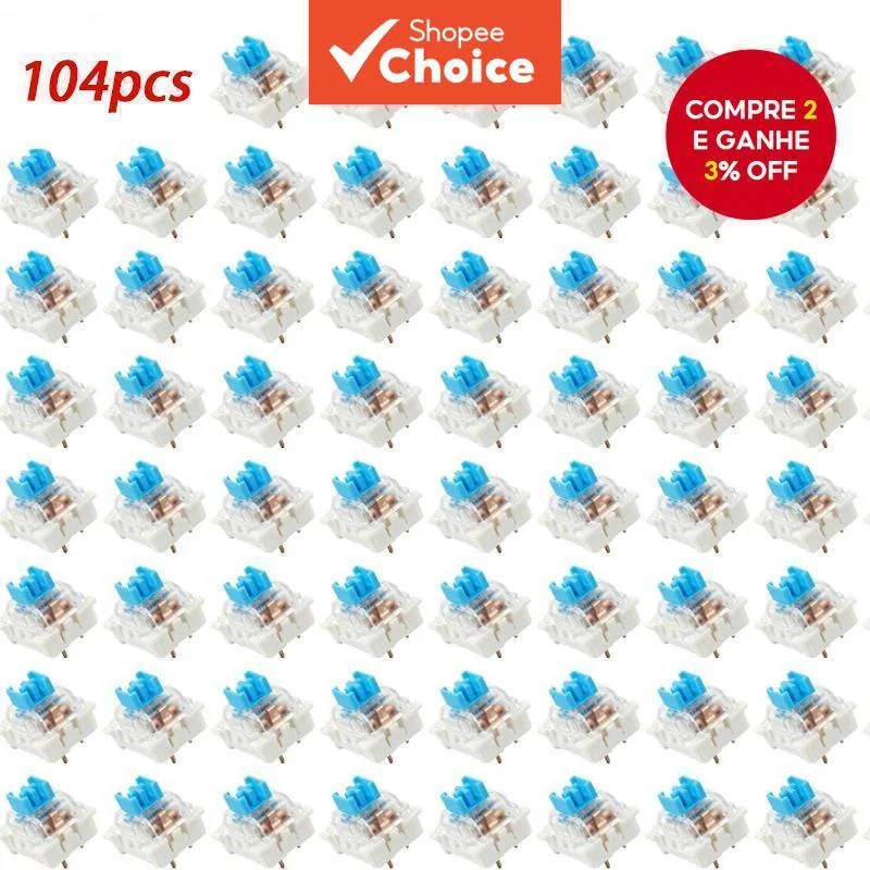 Interruptores De Teclado Azul/Vermelho/Chá/Preto , Mecânico Tátil Clicky De 3 Pinos , Kit Completo De Substituição DIY