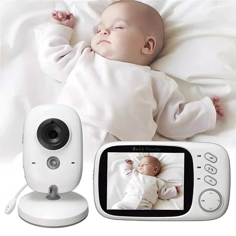 Babá Eletrônica com Monitor Visão Noturna Áudio Bidirecional Sensor de Temperatura Monitor Infantil Digital