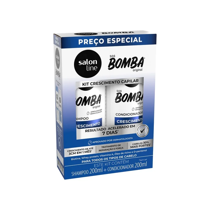 Kit Shampoo + Condicionador SOS Bomba Original Salon Line 200ml