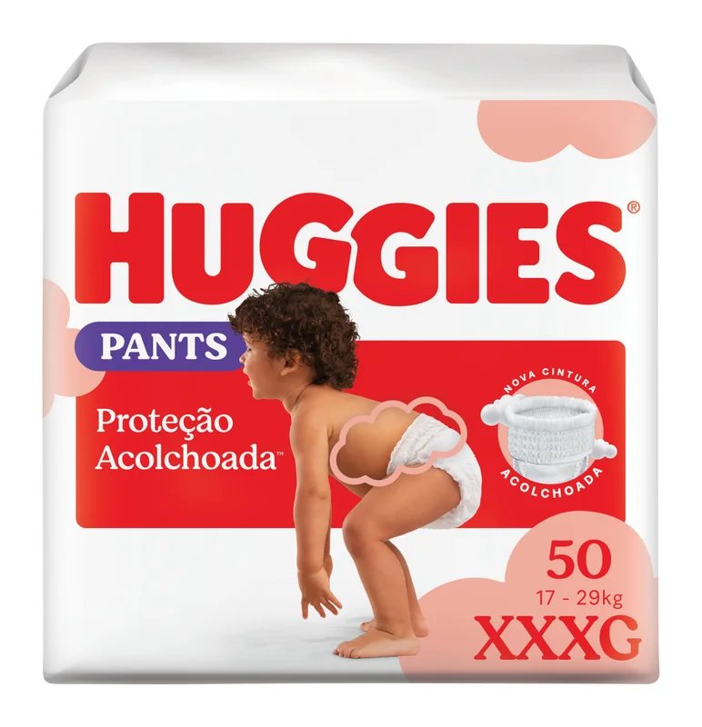 Fralda Pants Huggies Proteção Acolchoada Tamanho XXXG 50 unidades
