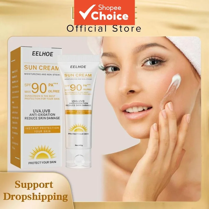 EELHOE Proteção UV Fps 90 Clareamento Facial Óleo Corporal Controle Clareador Facial Hidratante Protetor Solar