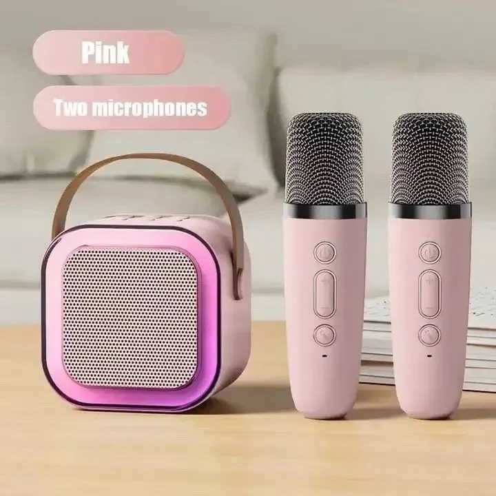 K12 Caixa de som sem fio com microfone Karaokê, Mini Alto-falante Bluetooth portátil 1/2 Mic
