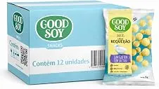 Kit Snacks de Soja GoodSoy Sem Glúten Sabor Requeijão 25g c/12 pacotes – Snack Crocante, Prático e Saboroso
