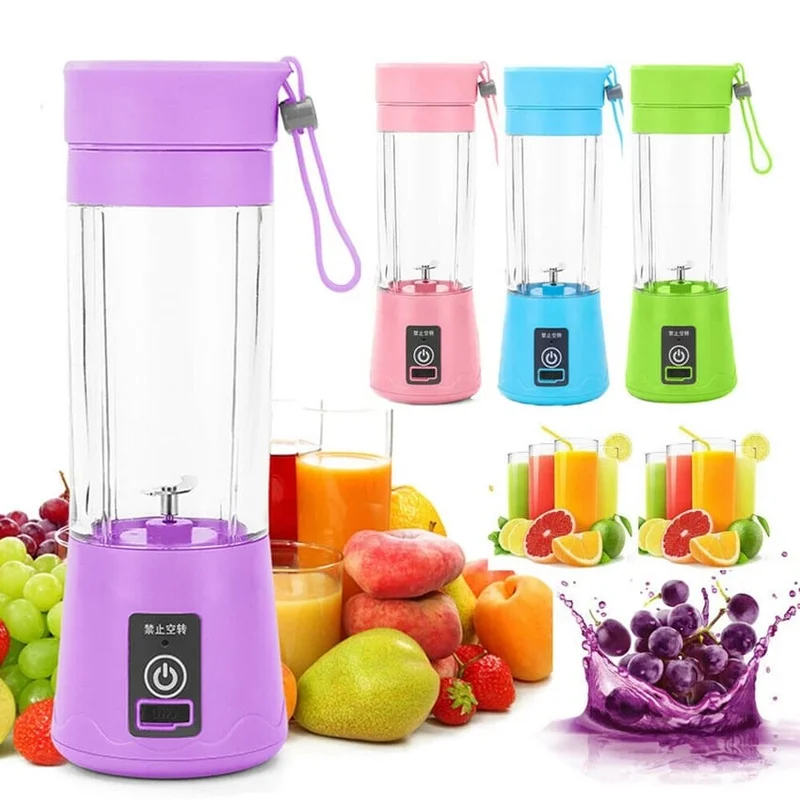 Mini Liquidificador Portátil Shake 6 Laminas 380ML Cabo USB 110V 220V espremedor de laranja elétrico