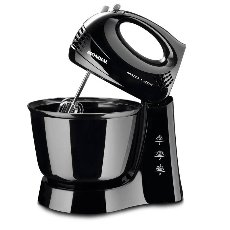 Batedeira 400 watts 3 velocidades preta Prática - B-44-B - Mondial