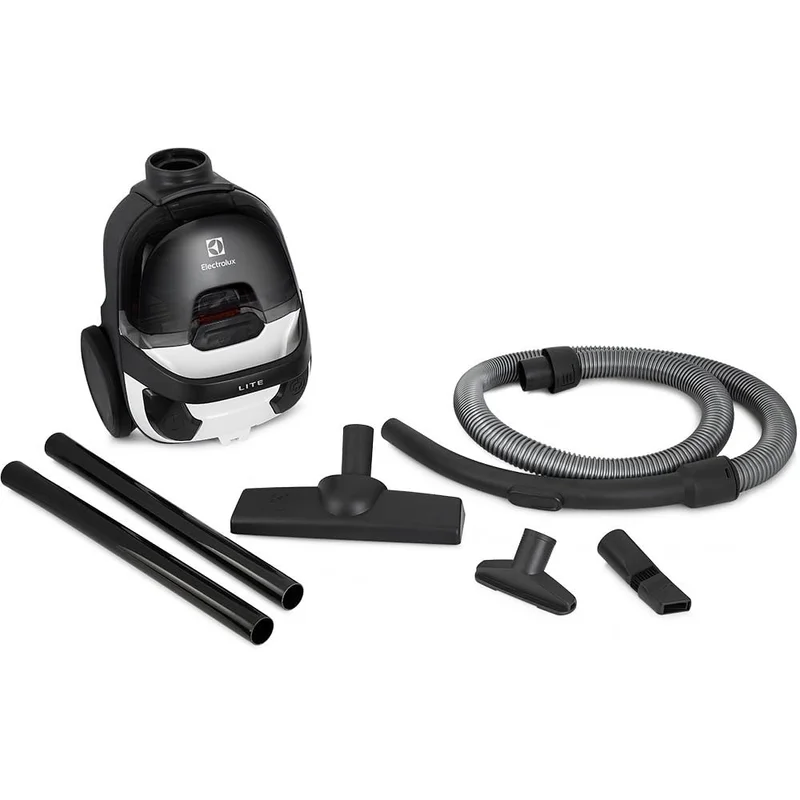 Electrolux Aspirador de pó sem saco potente 1400W silencioso compacto bocal estofados cabo retratil controle velocidade LIT31 preto branco 220V