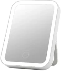 Espelho Maquiagem Com Touch E Borda Luz De Led Mesa Espelho Facial Portátil