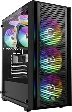 Gamdias Gabinete Gamer Aura GC2 Elite Mid Tower ARGB Aço e Vidro Temperado c/ 4 Fans 120mm ATX Preto