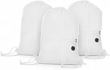 Mochila Saco Esportiva em Poliéster 210D, Multicolorida, com Bolso Frontal com Zíper, 43x32cm, 5 Cores (3, Branco)