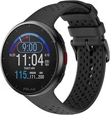 Polar Pacer Pro Preto - Relógio com GPS avançado, Design ultraleve e botões aderentes, Programas de treino e recuperação, Monitor de FC, Contraste de tela aprimorado, Controles de música