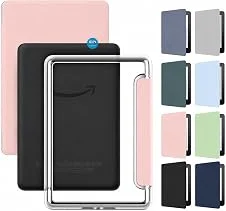 Capa Capinha Case para Kindle 11ª Geração 2024 e 2022 (C2V2L3 e RS23CV) de 6 Polegadas com Função Ativa e Desativa e Fundo em Acrílico (Rosa Claro)