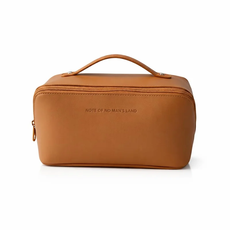 Bolsa Necessaire Feminina Organizador de Maquiagem para Viagem – Prática, Moderna e Tendência TikTok (MARROM)