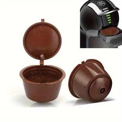 2 Cápsula Café Reutilizável Dolce Gusto Preto/Transparente/Castanho Recarregável Refrescante Efectivo Promoção
