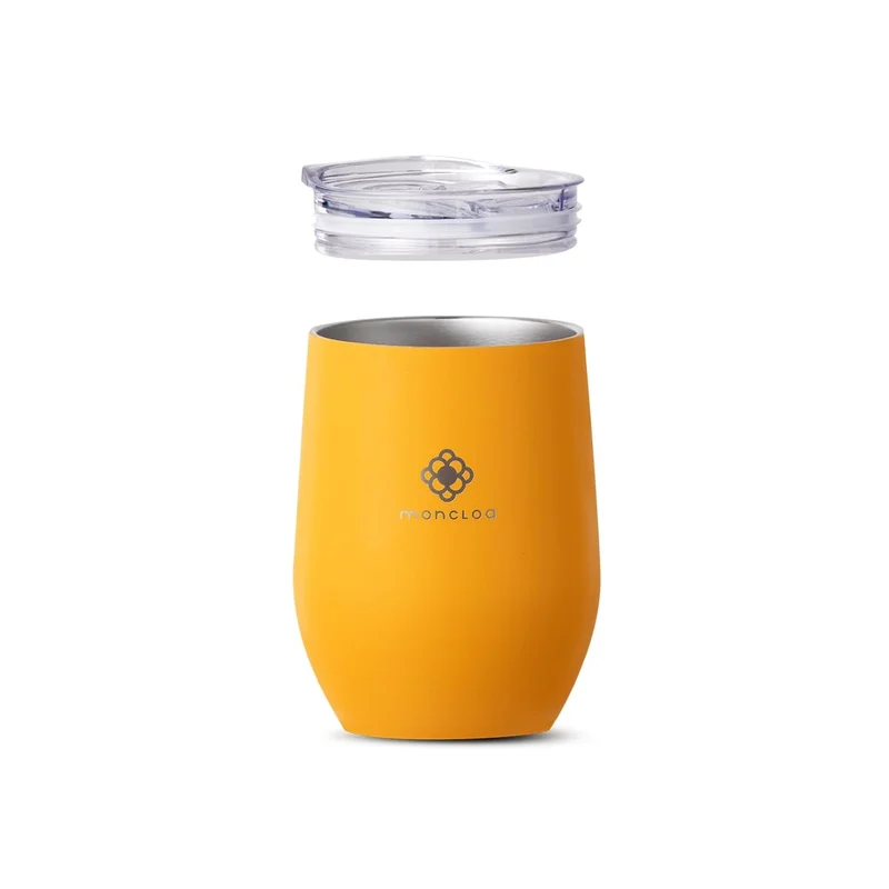 Moncloa | Copo Térmico Candy Cup com Tampa | 350ml | Mantém Bebidas Quentes ou Geladas por Horas | Design Moderno Portátil para Trabalho Academia ou Viagem (Laranja)