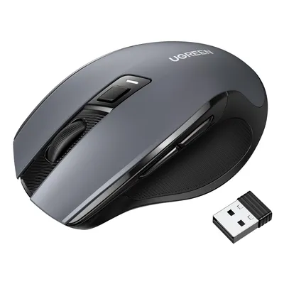 UGREEN Mouse Sem Fio 2,4 GHz com Receptor USB, Ajustável até 4000 DPI | Alcance de 15 m, Ergonômico de 6 Botões, Compatível com PC, Notebook, MacBook, Windows, Linux