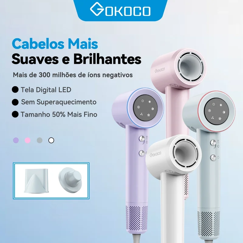 GOKOCO Secador de Cabelo de Alta Velocidade Secador de Cabelo Profissional 1500W Alta Velocida de 2Minutos Secagem Rápid