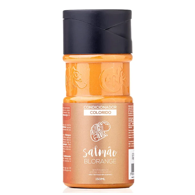 Kamaleão Color - Condicionador Colorido - Coloração Semi-Permanente - Baixa Carga de Pigmentação Para Manutenção de Cabelos Coloridos - Salmão - Blorange - 150 ml