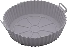 LYOR - Forma Redonda de Silicone para Air Fryer Cinza 19cm x 6,5cm