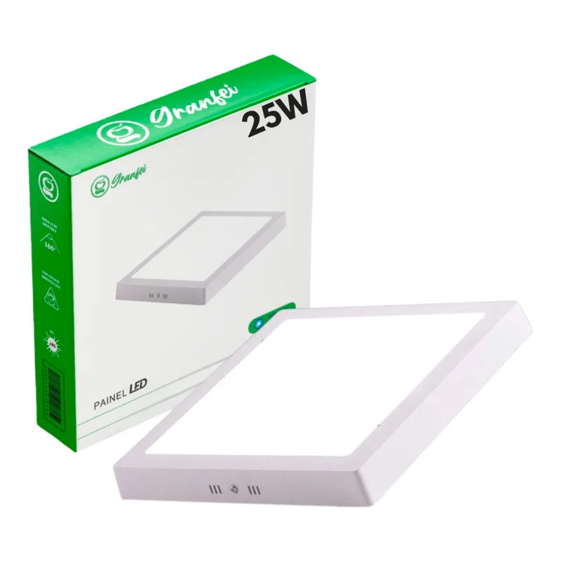 Luminária Painel Plafon Led 12W 18W 24W Sobrepor Quadrado Redondo Branco Frio Quente Neutro