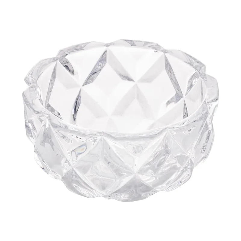 LYOR - Bowl de Cristal Deli Diamond 270ml - Ideal para Servir Petiscos, Doces, Molhos - Brilha como Porta-joias, Decorativo com Flores flutuantes e Base para Velas Aromáticas.