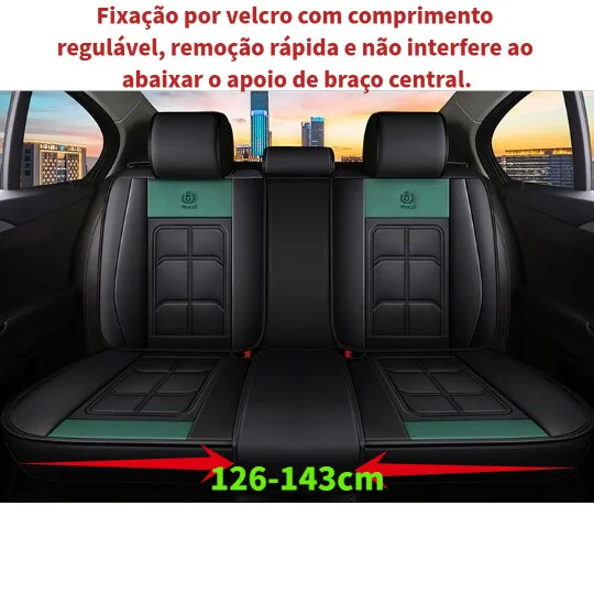 Capa para Banco de Carro Traseiro 3 Lugares, Couro PU Impermeável Resistente Universal Alto Padrão
