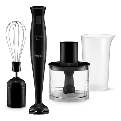 Mixer Elétrico Triturador Desmontável Liquidificador Chef MIX-20 3 em 1 200W Preto Elgin - 127V