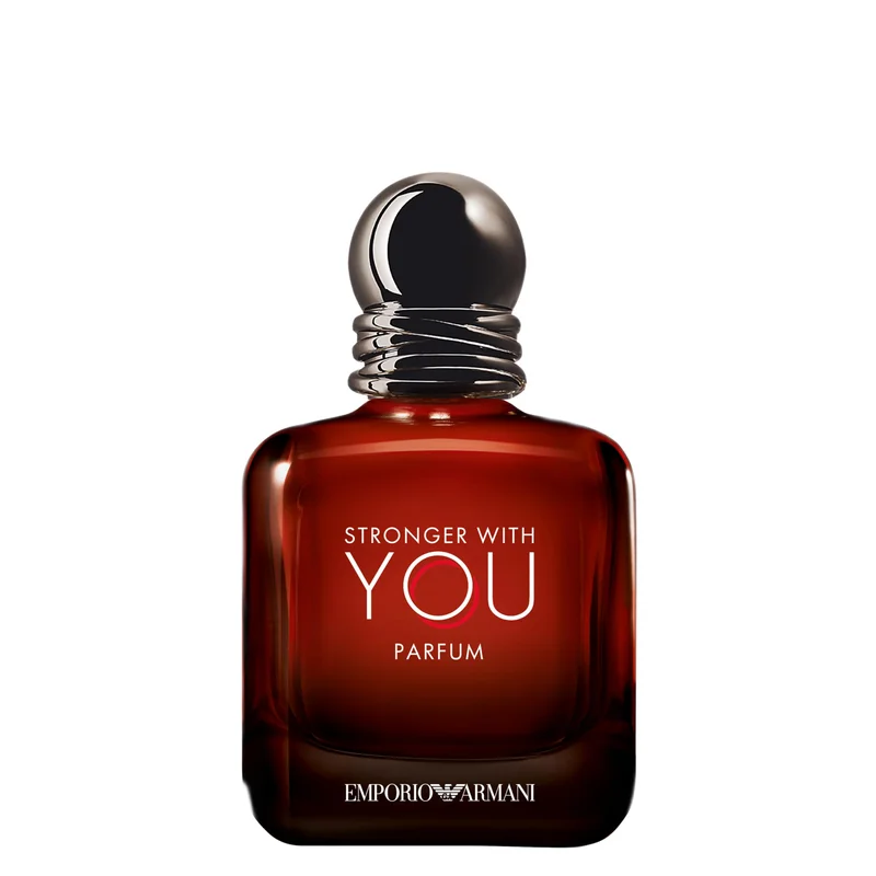 Armani Beauty, Stronger With You Parfum, Giorgio Armani Perfume Masculino, Fragrância Fougère Ambarada e Amadeirada com Notas de Baunilha Picante, Couro, Pimenta Rosa e Lavanda