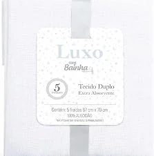 Fralda de Pano Bebê 100% Algodão Duplo Extra Absorvente – Kit com 5 Unidades Multiuso para Higiene, Alimentação e Cuidados Diários
