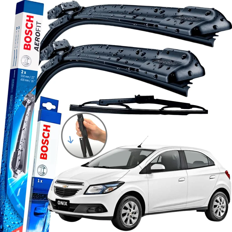 Palheta Dianteira + Traseira Bosch Gm Onix 2012 A 2018