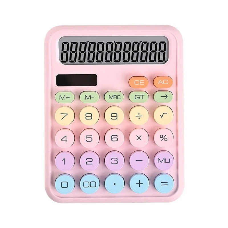 Calculadora Colorida Morandi 12 Dígitos com Teclado Mecânico p/ Escola e Escritório Multineos